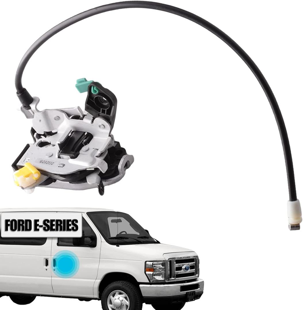 Passenger Door Latch assembly compatible for 1996-2019 Ford E150 E250 E350 Econoline Van Front Right Door lock latch replace part 6C2Z1521812A