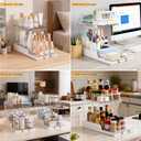 Attelite Makeup Organizer 2-Tier Rotating Design Cosmetics Storage with 180 Rotation Sturdy Durable Versatile Perfume Vanity Organizer for Countertops, Bathrooms, Office Supplies 2 Pack White