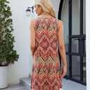 Summer Dresses for Women Casual Tank Dress with Pockets Swim Coverup Sundress (M)