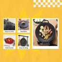 Korean Grill Pan Nonstick Round Griddle Pan Double Handle Korean BBQ Grill Plate for Gas Stove Top Outdoor Barbecue (36cm)