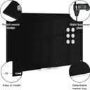 Black Dry Erase Board, 24" x 18" Magnetic Glass Whiteboard for Wall, Black Glass White Board with 1 Marker Tray and 3 Magnets for Office, Home, Classroom