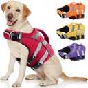 Kuoser Reflective Dog Life Jacket, Dog Life Vest for Swimming Boating, XL