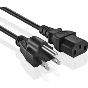 PC Power Cord - 3 Prong AC Power Cable for Computer, Monitor, Speaker, Scanner, Printer - IEC 320 C13 to NEMA 5-15P, 18awg, 125V 10 Amp (3-Feet)