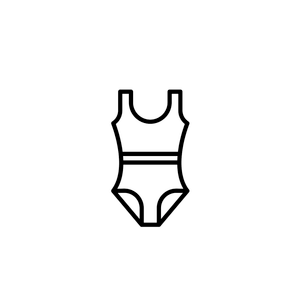 Women's One Piece Swimsuit, Black Color, Size Medium