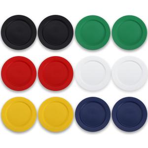 Berglander Plastic Plates Set of 12 Pieces 10", Mutil Color Reusable and Unbreakable Flat Dinner Plates, Salad Plates, Pasta Bowls, Dishes Set Easy to Carry for Home, Garden, Picnic, Camping