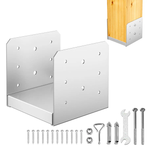 6"x 6" Post Base, 1Pcs Stainless Steel Adjustable Post Anchor Bracket(Internal 5.5 x 5.5), Adjustable Post Base for Pavilion Deck Porch Handrail Railing Support Decorative Anchor Plate
