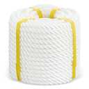 Windyun 100 ft Nylon Rope 1/2 Inch White Pull Rope Cord 3 Strand Twisted for Pull Swing Climb and Knot High Strength Hanging DIY(1/2 inch x 100 ft)