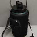 Insulated Gallon Jug with Handle, One Gallon, 128oz Stainless Steel, Large Double Vacuum Water Bottle for Cold Drinks, Wide Mouth, Sweat Proof, Carrier bag, Great for Travel, Camping, Green