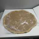 ULIKE Round Wood Mirror 24 Inch Circle Wall Mirror, Asymmetrical Bathroom Vanity Mirror with Wood Frame, Decorative Wall Mounted Mirror for Bedroom, Living Room, Entryway, Rustic Brown