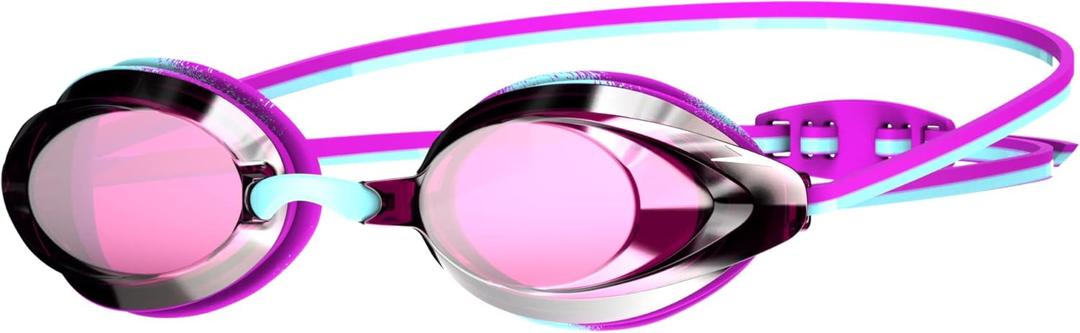 Speedo Unisex-Child Swim Goggles Vanquisher 2.0 Junior (Mirrored Marine Blue/Dive Purple/Pink Glow/Silver)