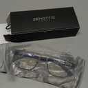 ZENOTTIC Blue Light Glasses Men : Black Reading Glasses Men - Square Frame Computer Glasses - Anti Glare Metal Readers (01 Grey)