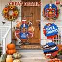 2 x Boao Thanksgiving Turkey Garden Flag 21.65 x 17.72 Inches Double Sided Printed for Outside Decorations, Large Fall Garden Flag Football Winter Autumn Yard Sign for Outdoor Yard Lawn