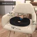 Everlasting Comfort Donut Pillow for Tailbone Pain Relief Ergonomic Seat Cushion - Hemorrhoid Pillow for Sitting- Ideal Memory Foam Coccyx Chair Cushion for Postpartum Pregnancy, Anti-Slip, Washable, Size: Standard