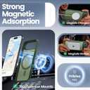 Yriklso 3 in 1 Strong Magnetic Case for iPhone Air,1X Screen Protector +1X Camera Lens, Protective Shockproof Cover,Phone Case for iPhone Air 6.5" Matte Green