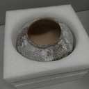 Rustic Distressed Large Ceramic Vase, 8.6 inch Terracotta Pottery Tall Decorative Vases, Concrete Vases Clay Stone Antique Big Vase for Home Decor (Round 8.6 in X 8 in) (Brown+white-a)