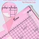 Firbon 12" Guillotine Paper Cutter with Hidden Ruler, Compact Heavy Duty 12-Sheet Capacity Trimmer for Cardstock, Photos, Scrapbooking, Office, Classroom, Studio (Pink)