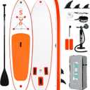 FunWater Inflatable Ultra-Light Stand Up Paddle Board for All Skill Levels with Premium SUP Paddleboard Accessories,Non-Slip Comfort Deck for Youth & Adults (Sunset Orange)