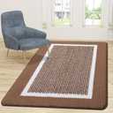 Colorxy Indoor Door Mat, Non-Slip Absorbent Resist Dirt Entrance Mat, Sturdy Low-Profile Inside Floor Carpet Mats, Washable Front Entry Doormats for Entryway, 71''x47'', Brown