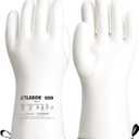 LANON Liquid Silicone Gloves, Heat Resistant Oven Gloves with Fingers, Food Grade, Waterproof, White, Medium