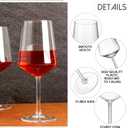 Unbreakable Acrylic Wine Glasses with Stem, 19 oz Plastic Wine Glasses Reusable Clear Goblet for Outdoor Drinking, Pool, Travel, Camping or Picnic Gift Supplies(Set of 12,Square)