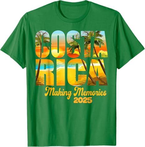 Costa Rica 2025 Making Memories Matching Family Vacation T-Shirt (M, Green)