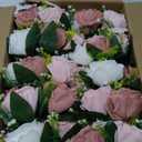 Sziqiqi Flower Centerpieces for Tables Pink Kissing Balls for Wedding - Artificial Floral Arrangement Center Piece Decorations Flores Artificiales para Decoracion (Dusty Pink & White)