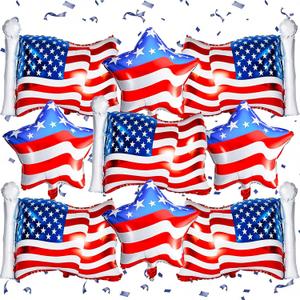 4th of July Balloons with Red White and Blue Star Balloons and American Flag Balloons, Memorial Balloons of 4th of July Party Decorations, Patriotic Decorations
