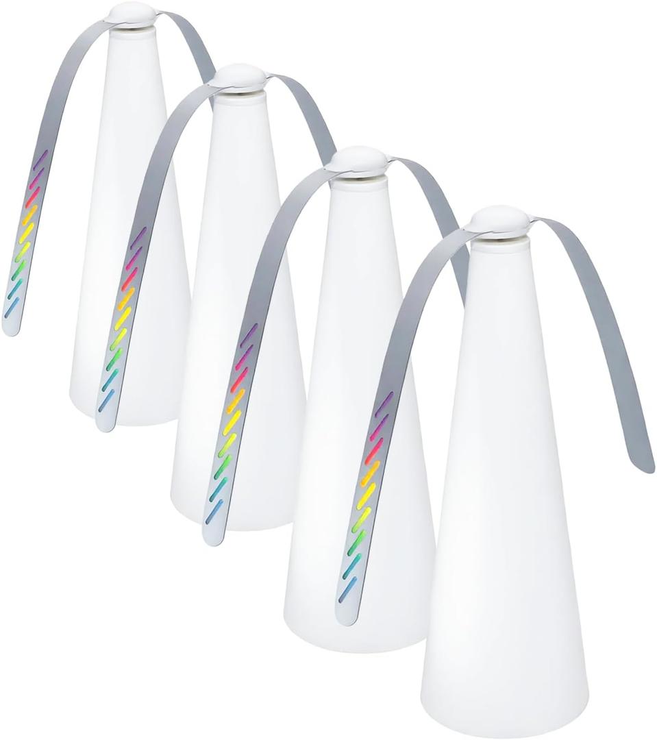 Fly Fans for Outdoor Tables, with Twin Blades; Battery Powered; Suitable for outdoor picnics, BBQ, gatherings, restaurants, kitchens (White, 4 PCS)
