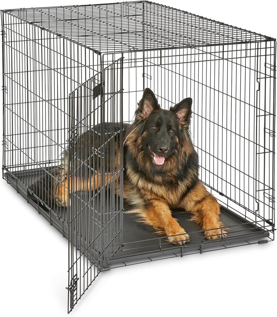 Midwest 48-Inch Single Door iCrate, for Extra-Large Breeds, 90-110 lbs,  Black - Single Door, XL (48"L) 