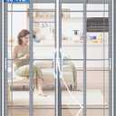 Upgraded PET Mesh Magnetic Screen Door Stronger Than Fiberglass and Polyester,Hands Free,Keep Bugs Out,Pet & Kid Friendly,Fit Door Size 30" X 78", Screen Size 32" X 80" (White)