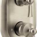 Moen Wynford Brushed Nickel M-CORE 3-Series 2-Handle Shower Trim with Transfer Valve, Double Handle for Bathtub, Valve Required, UT5500BN