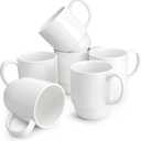 Sweese 21 Oz Large Mug Set, Porcelain Stackable Mugs Sets of 6, Coffee Cups with Handle for Coffee, Tea and Mulled Drinks, White
