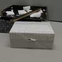 Deco 79 Mother of Pearl Shell Geometric Handmade Decorative Box Square Mosaic Storage Decorative Keepsake Box with Beige Accents, Set of 2 Storage Box 12", 8"W, Gray