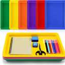 Mifoci 6 Pack Large Plastic Art Trays 16x12x1 Inch Stackable Kids Activity Craft Trays Sensory Serving Organizer for School Classroom DIY Project Jewelry Sorting Sand Painting Supplies,6 Color