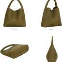 Large Woven Tote Bag for Women with Purse Fashion Shoulder Hobo Underarm Bags Woven Soft Vegan Leather Handbag