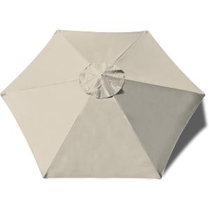EliteShade USA 7.5FT Replacement Covers 6 Ribs Market Patio Umbrella Canopy Cover (CANOPY ONLY) (Beige-8)