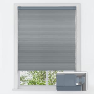 LazBlinds No Tools No Drill Cordless Cellular Shades, Blackout Light Blocking Honeycomb Shades for Home, Thermal Insulation Blinds for Windows, 25" W x 64" H, Dark Grey