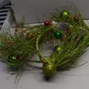 Jutom 6 Ft Christmas Elf Garland Green Glitter Rattan Garland with Green Red Christmas Balls Xmas Hanging Decor for Front Door Fireplace Table Centerpiece Home Party Supplies