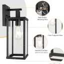 16 Inch Outdoor Wall Lantern, 1-Light Large Exterior Modern Wall Sconce Light Fixtures, Black Porch Light Wall Mount with Clear Glass, Waterproof Outside Wall Lighting for Patio Doorway