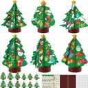 80UncleKimby 36Sets Christmas Crafts 3D Tree Kit DIY Arts and Craft Ornaments Make Your Own Xmas Trees Holiday Party Favors Classroom Activities Bulk Supplies