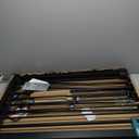 BABELIO 36" Tall Baby Gate PressGuard P7, 29-48" Auto-Close & Pressure Mounted, Black Steel Dog Gate for Stairs & Doorways