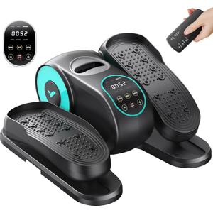 MERACH Under Desk Elliptical Machine, Leg Exerciser While Sitting for Seniors with Remote Control & 12-Speeds, Quiet Portable Electric Seated Pedal Exerciser Machine for Home Office