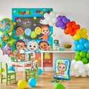 amscan Cocomelon Scene Setters® with Photo Props - 27.8" x 40" | Assorted Design | 1 Set of 16 Pcs.