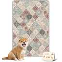 nunubaby Washable Pee Pads for Dogs, Stylish, Non-Slip and Leak-Proof Pee Pads. Reusable Potty Pads for Dogs for Crates and Floors.(Dark Red/Multi, 24" x36" )