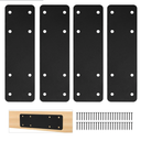4 Pack 10"x3" Straight Steel Plate,Heavy Duty Flat Mending Plate,Post to Beam Connectors Repair Bracket,I Shape Strap,Pergola Brackets for Wood 4x4 6X6 Lumber