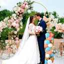 6.6FT Metal Arch Backdrop Stand, Gold Wedding Arch Frame, Balloon Arches Backdrop Stand for Birthday Party Baby Shower Graduation Ceremony Decoration