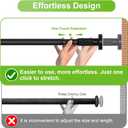 Extra Long Tension Rod 41-165inch Heavy Duty Tension Curtain Rods no Drilling Outdoor Curtain Rod for Patio,Windows,Shower,Doorway,Spring Rods Diameter 1.26inch Black