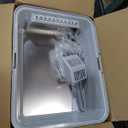 Stainless Steel Cat Litter Box, Odor Free Metal Litter Box with High Sides Lid, Open Top Low Entry Litter Pan Include Scoop Easy Cleaning Anti-Scratch Kitty Cat Box Anti-Urine Leakage, Non-Sticky, M, Light Grey(17.5 in)