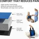 Transfer Sling, Upgraded with Metal Buckle, 6 Reinforced Straps with Hand Grips, Lift & Standing Aid for Caregivers, Elderly & Disabled, Transfer Belt for Home Use (Blue, Large)