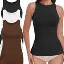 EUYZOU Women Shapewear Tummy Control Tank Tops Seamless Compression Tops Body Shaper Camisole L